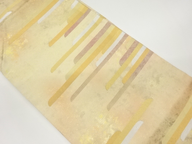 リサイクル　引箔抽象霞模様織出し名古屋帯